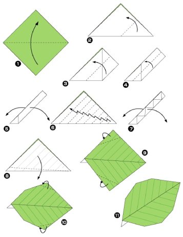 feuille tournesol - origami